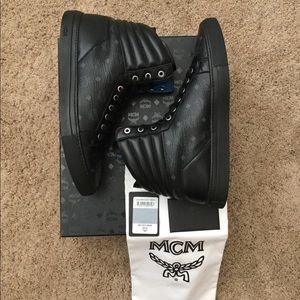 MCM mens Visetos signature Black Sneakers 45=12